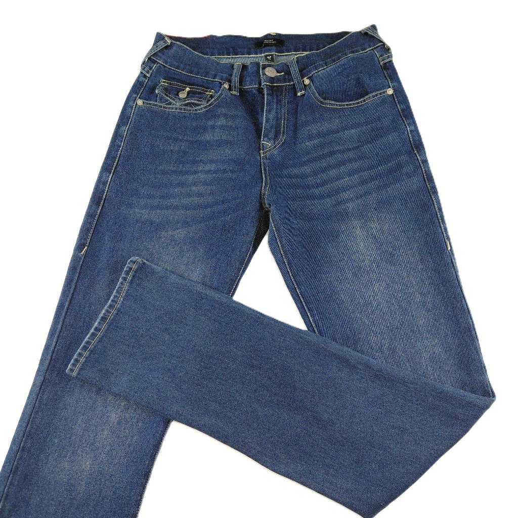 True Religion Ricky Flap Relaxed Straight Jeans Men's Size 28 Dark Woodland Wash
